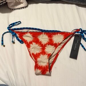 Marc by Marc Jacobs Orange and Cream Tie-Side Bikini Bottoms